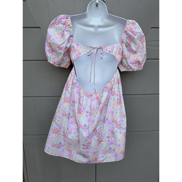 NEW For Love & Lemons Floral Dainty Mini Dress Babydoll Cottage-core Coquette M - Picture 11 of 16